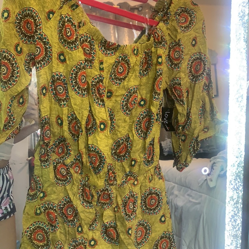Yellow pattern bodysuit - Picture 8 of 10